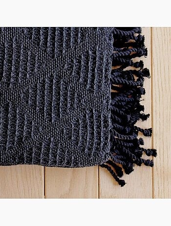 Plaid a franges effet tricot dune