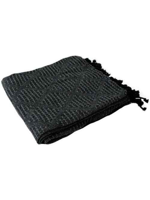 Plaid a franges effet tricot dune - Kiabi