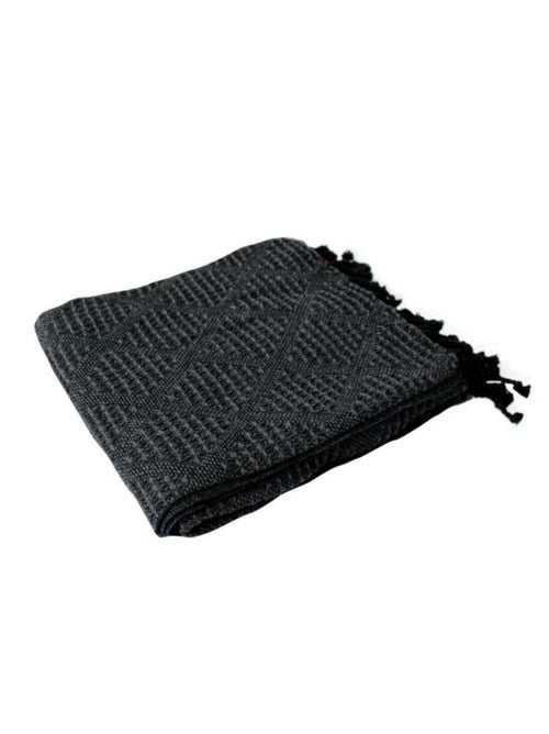 Plaid a franges effet tricot Dune - Kiabi