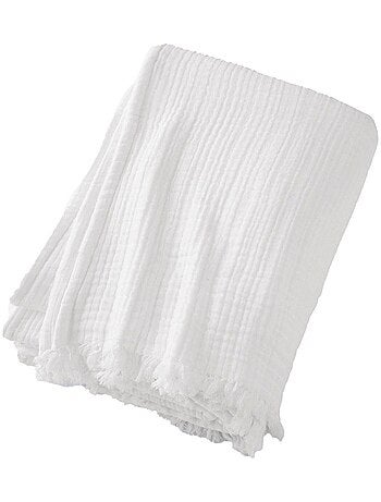 Plaid à franges en Gaze de coton