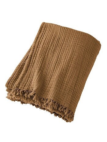 Plaid à franges en Gaze de coton