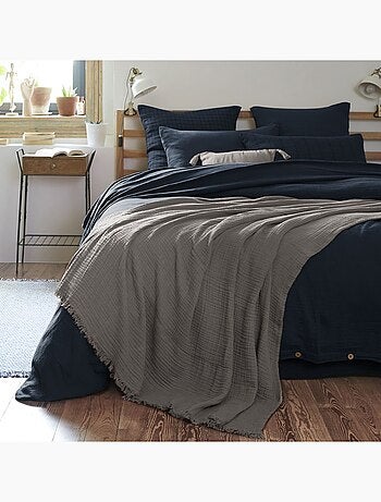 Plaid à franges en Gaze de coton