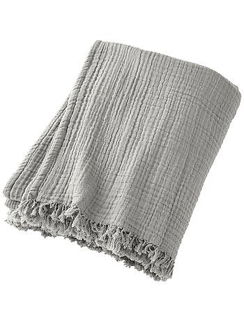 Plaid à franges en Gaze de coton
