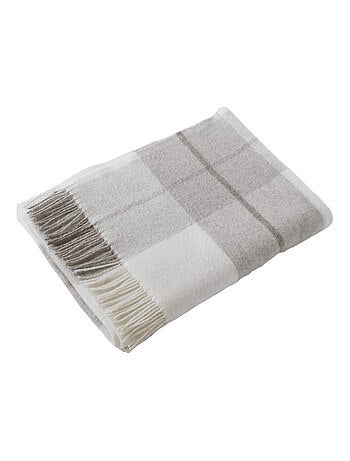 Plaid à franges en laine à carreaux - Terre de Nuit