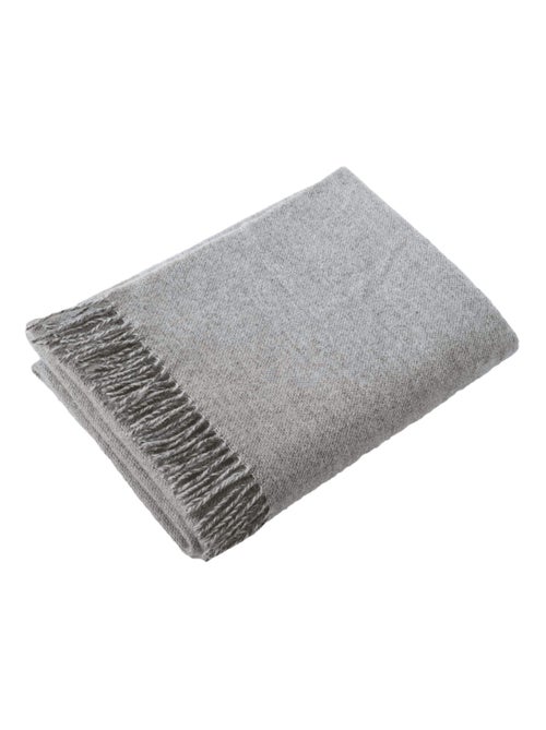 Plaid à franges en laine à carreaux - Terre de Nuit - Kiabi