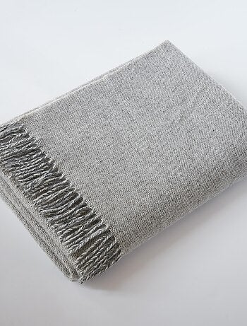 Plaid a franges en laine Martin