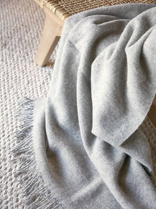 Plaid a franges en laine Martin - Kiabi