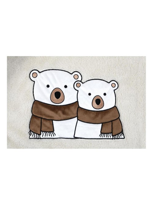 Plaid a poils doux 130 x 150 cm Ourson - Kiabi