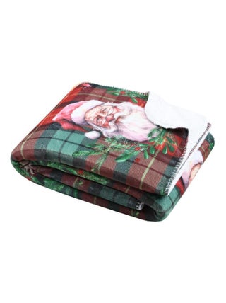 Plaid a poils doux 130 x 160 cm Pere noel