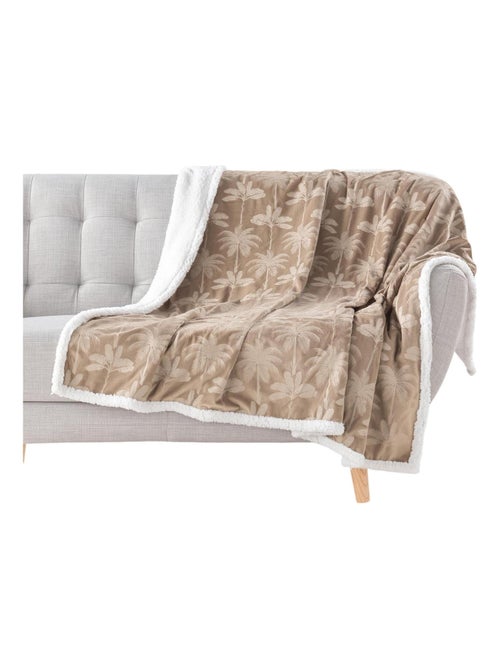 Plaid a poils doux et effet moutonné 125 x 150 cm Palmys - Kiabi