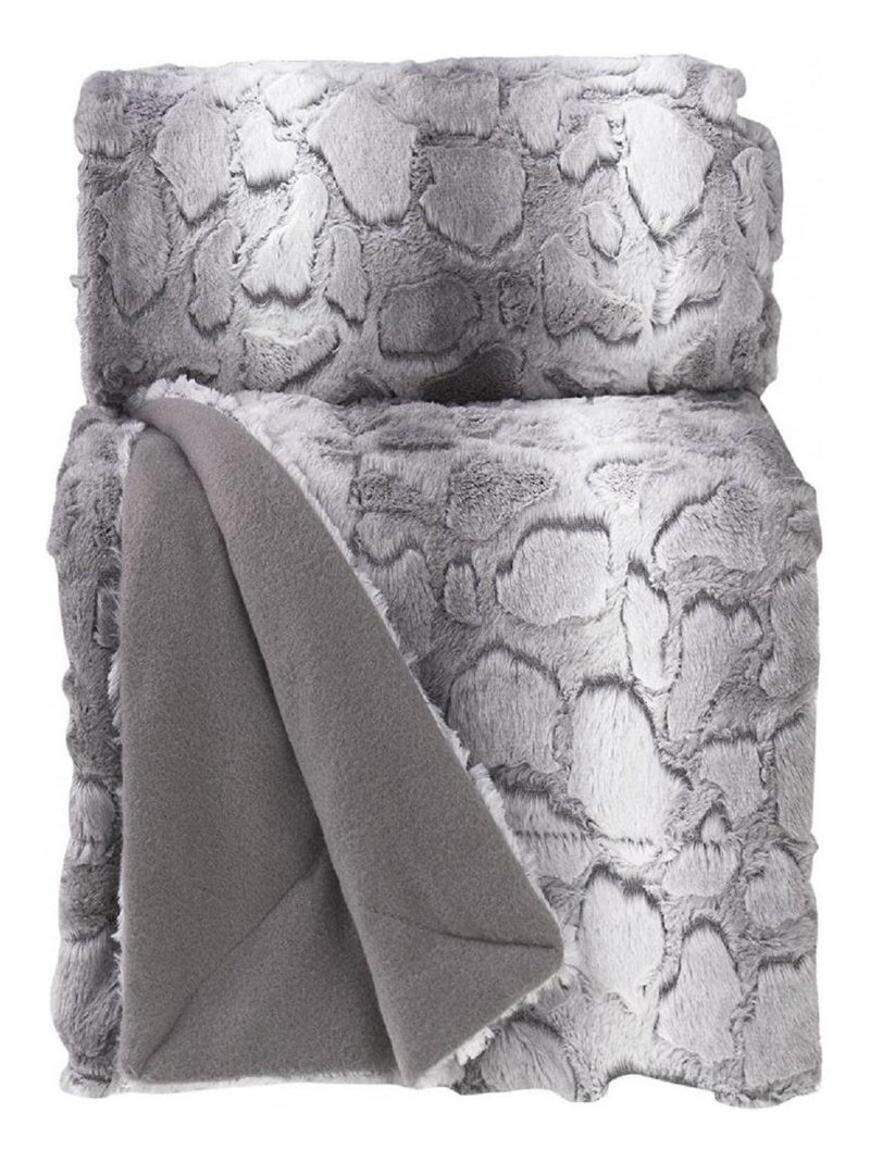 Plaid a poils Siberie Gris - Kiabi