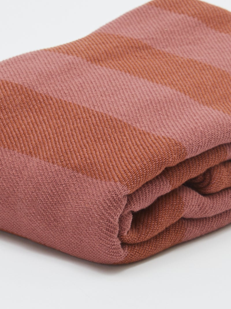 Plaid à rayures en coton - Kiabi Home Rouge - Kiabi