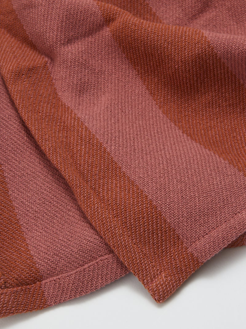 Plaid à rayures en coton - Kiabi Home Rouge - Kiabi