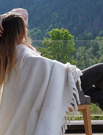 Plaid aspect mohair 100% polyester recyclé HYGGE