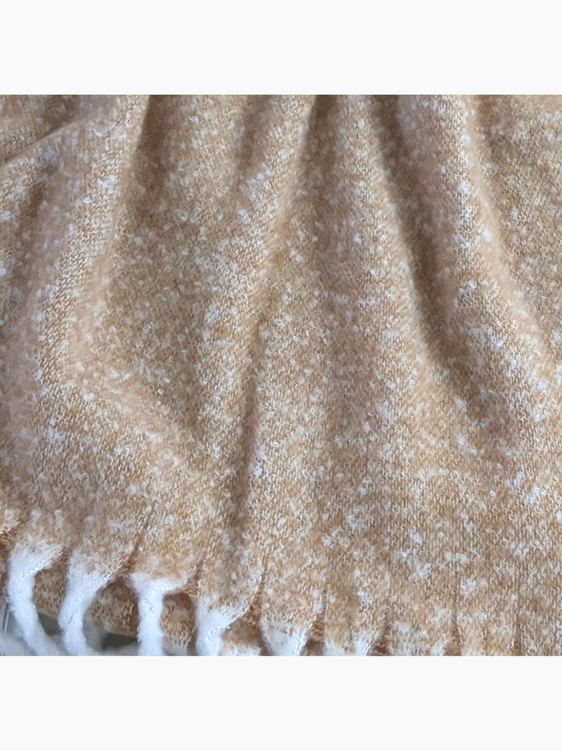 Plaid aspect mohair 100% polyester recyclé HYGGE Marron - Kiabi