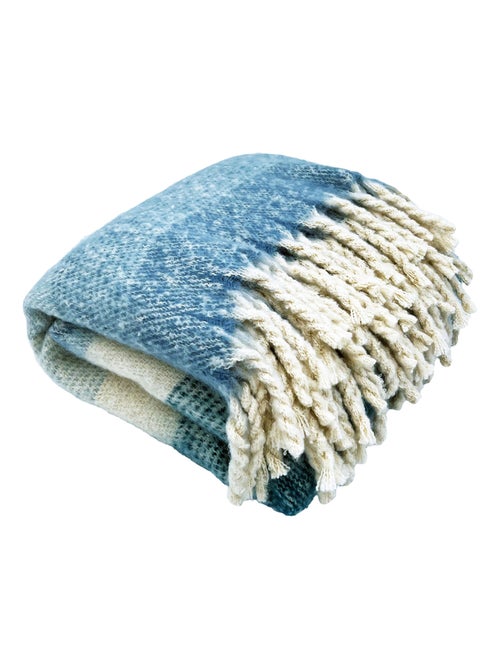 Plaid aspect mohair à franges torsadées - Kiabi