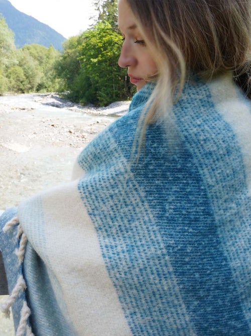Plaid aspect mohair à franges torsadées - Kiabi