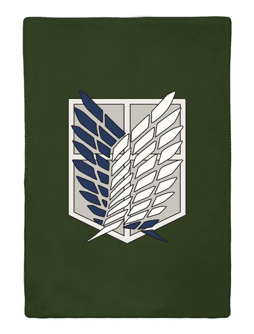 Plaid Attaque Des Titans Bataillon D'Exploration 110x130 cm - 100% Polyester – Vert - Kiabi