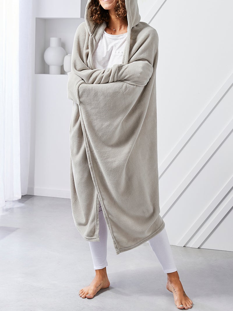 Plaid avec mains et capuche Beige - Kiabi