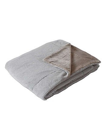 Plaid AZURA imitiation fourrure et flanelle