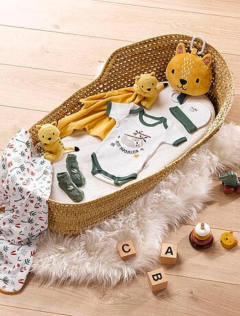 Plaid bebe avec son doudou Girafe de la savane