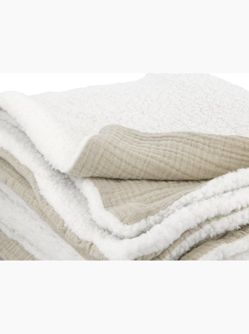 Plaid Bi Matière Gaze de Coton 130x170 cm - Kiabi