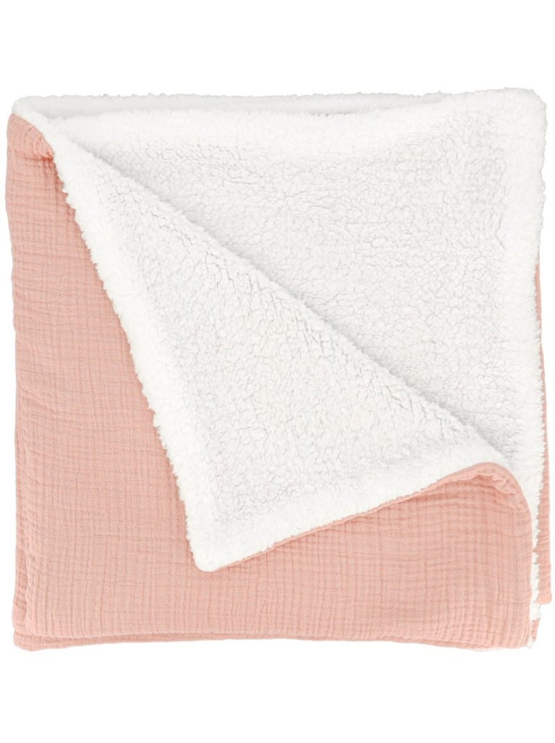 Plaid Bi Matière Gaze de Coton 130x170 cm Orange - Kiabi