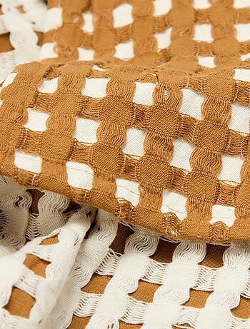 Plaid bicolore avec design gaufré (180 x 200 cm)