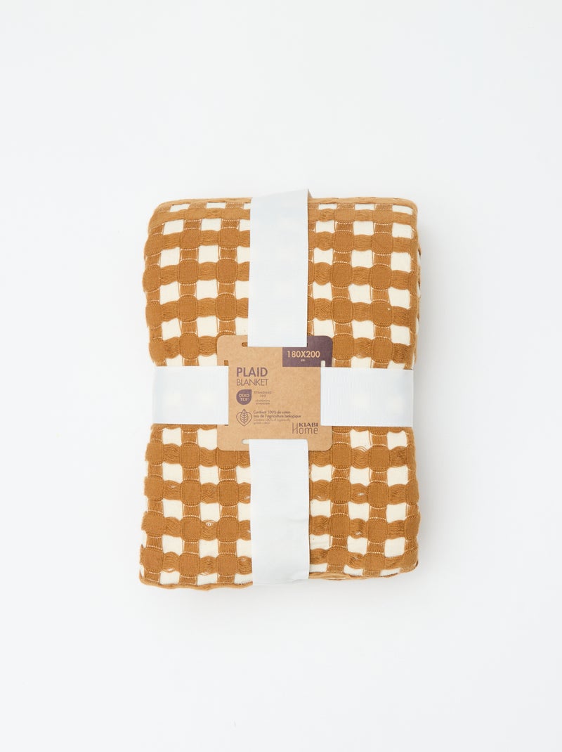 Plaid bicolore avec design gaufré (180 x 200 cm)