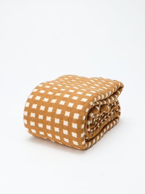 Plaid bicolore avec design gaufré (180 x 200 cm) - Kiabi