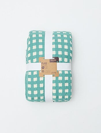 Plaid bicolore avec design gaufré (180 x 200 cm)