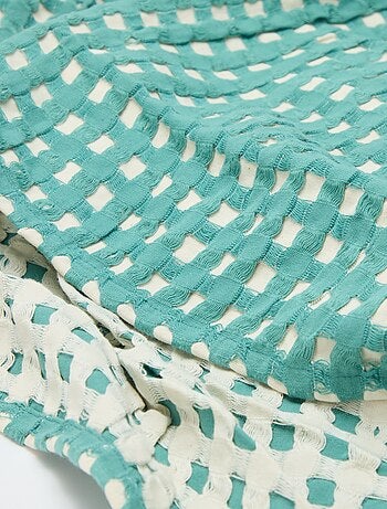 Plaid bicolore avec design gaufré (180 x 200 cm)