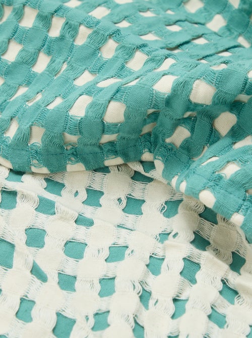 Plaid bicolore avec design gaufré (180 x 200 cm) - Kiabi Plaid bicolore avec design gaufré (180 x 200 cm) - Kiabi