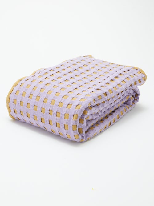 Plaid bicolore avec design gaufré (180 x 200 cm) - Kiabi