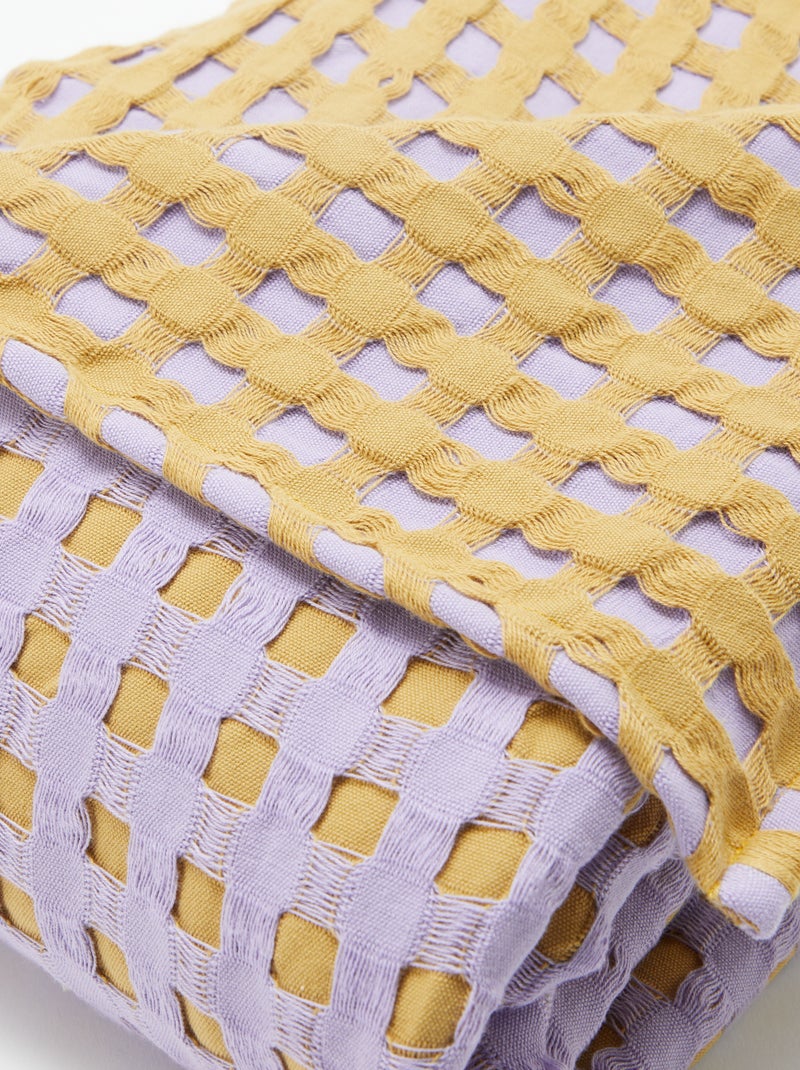 Plaid bicolore avec design gaufré (180 x 200 cm) Violet - Kiabi