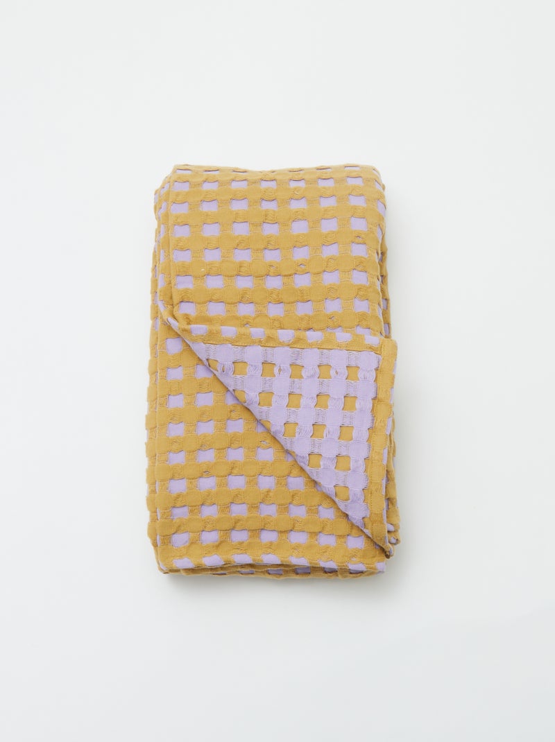 Plaid bicolore avec design gaufré (180 x 200 cm) Violet - Kiabi