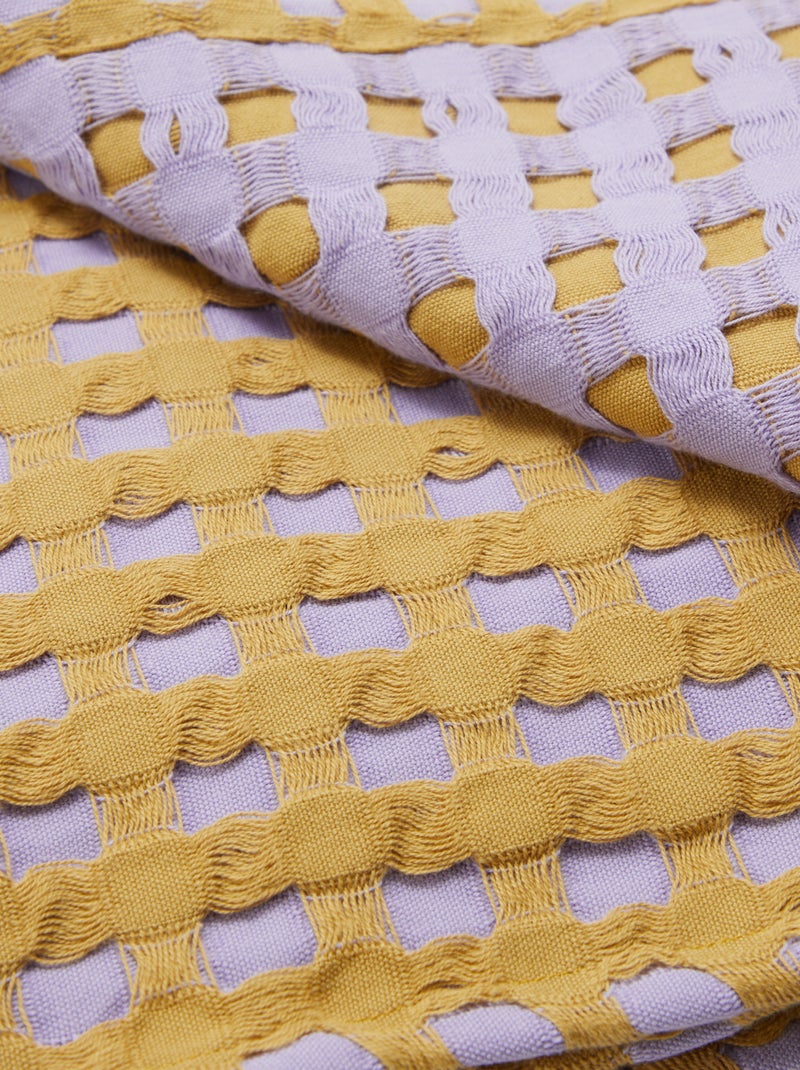 Plaid bicolore avec design gaufré (180 x 200 cm) Violet - Kiabi