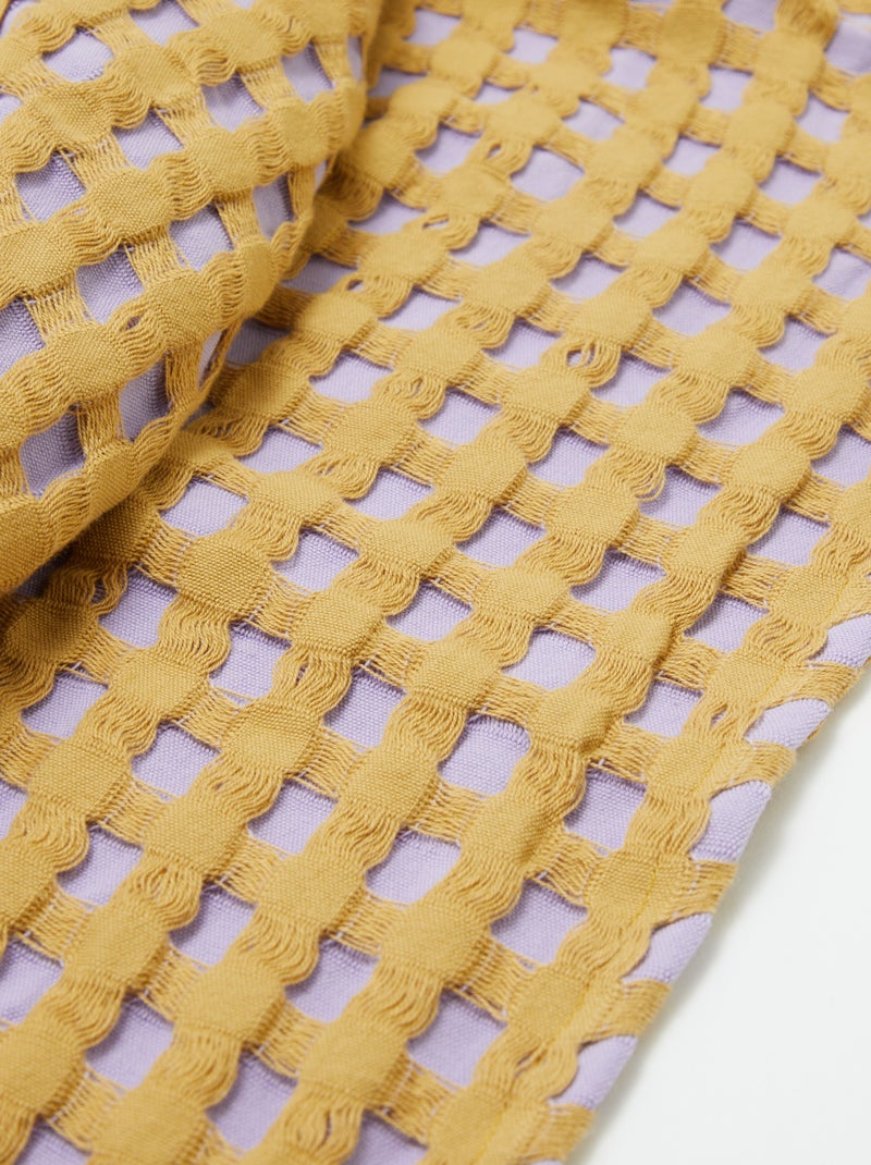 Plaid bicolore avec design gaufré (180 x 200 cm) Violet - Kiabi