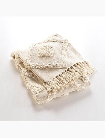 Plaid bohème tufté avec franges