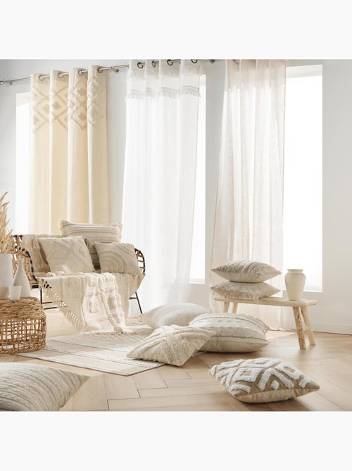 Plaid bohème tufté avec franges - Kiabi Plaid bohème tufté avec franges - Kiabi