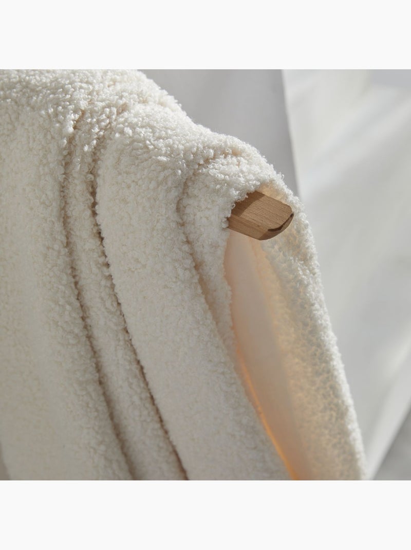 Plaid bouclette Uni RETRO MOOD Ecru - Kiabi