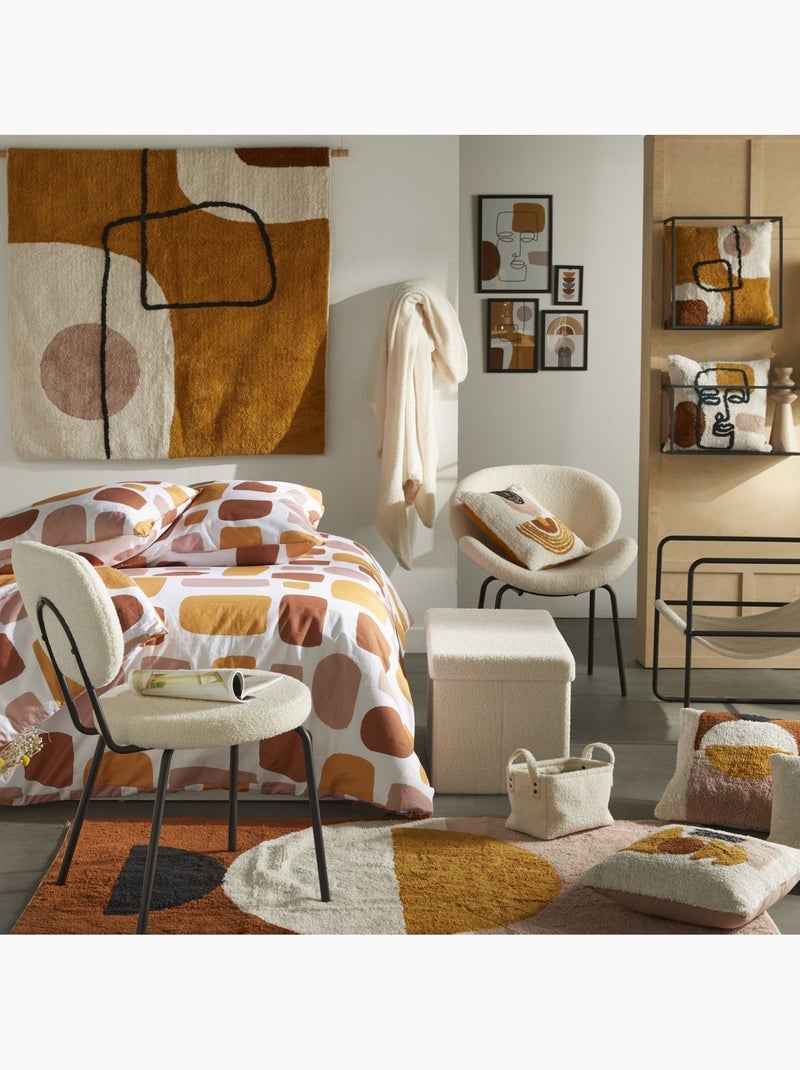 Plaid bouclette Uni RETRO MOOD Ecru - Kiabi