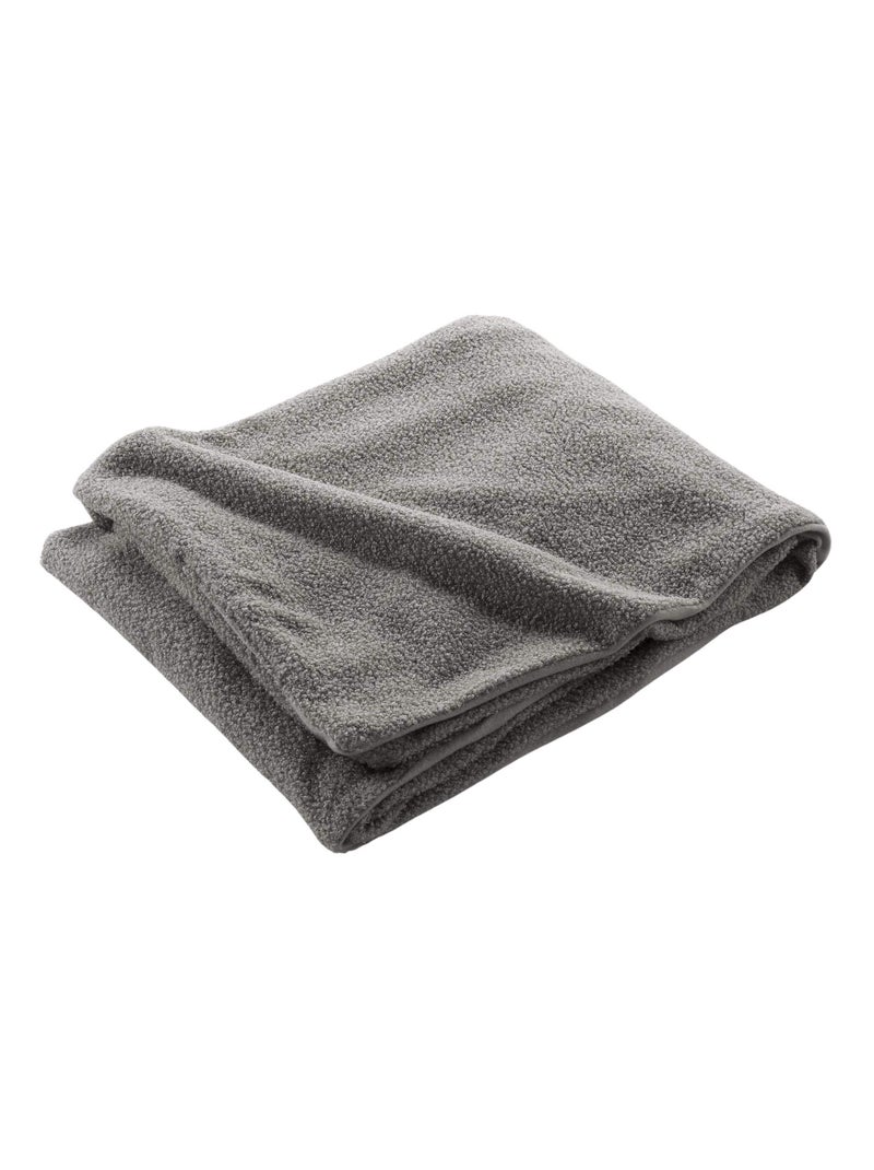 Plaid bouclette unie Wooly - Douceur D'intérieur Gris - Kiabi