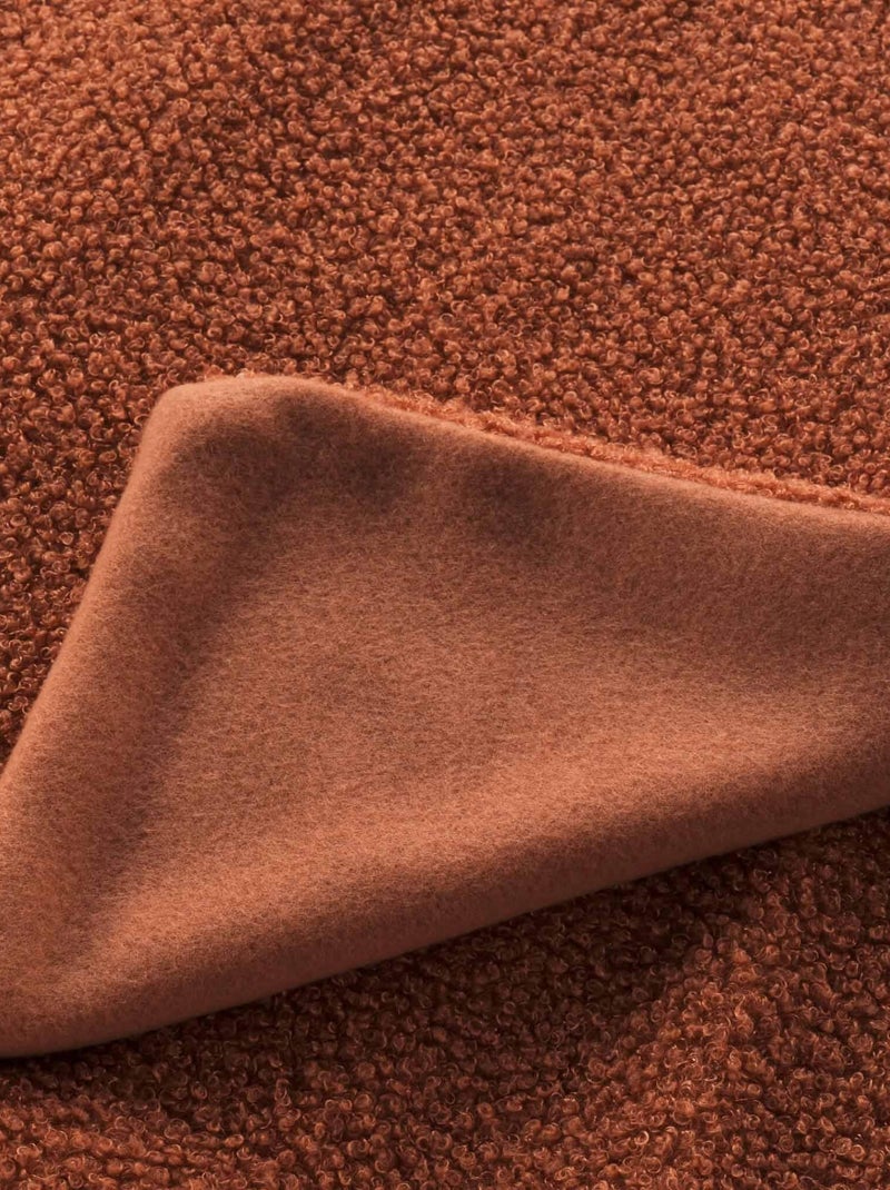 Plaid bouclette unie Wooly - Douceur D'intérieur Terracotta - Kiabi