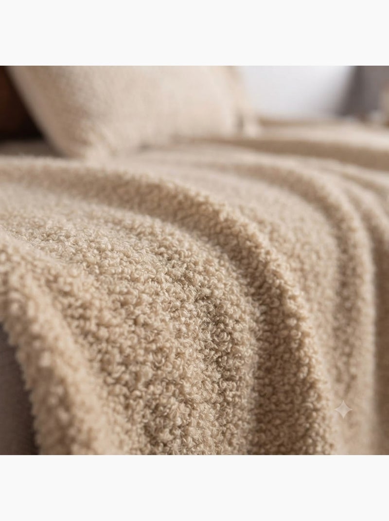 Plaid bouclette Wooly Beige - Kiabi