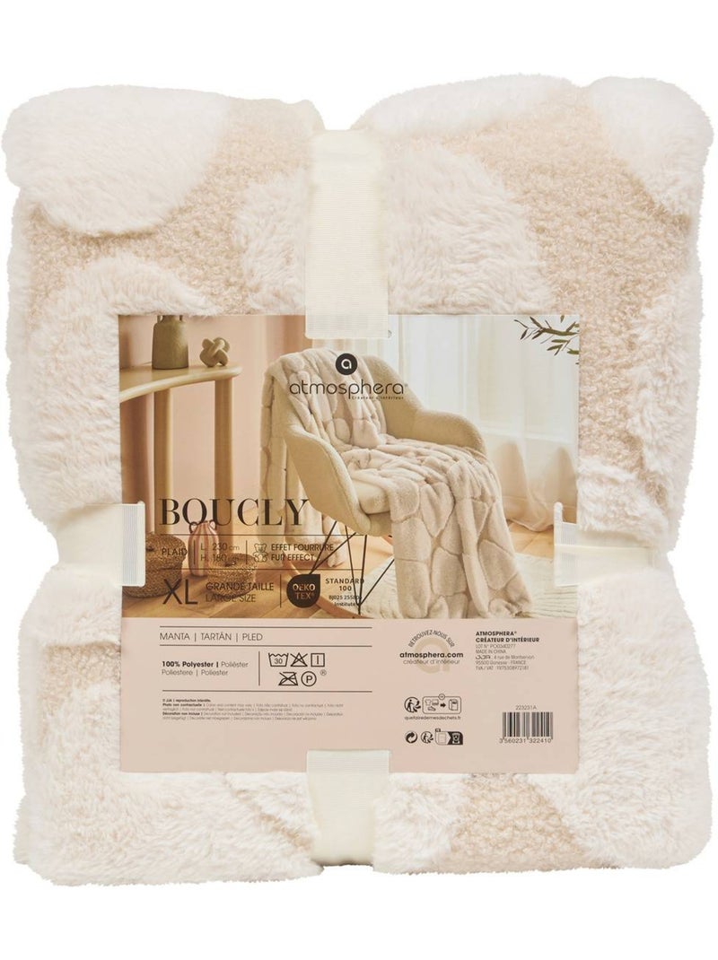 Plaid BOUCLY Blanc chaud - Kiabi