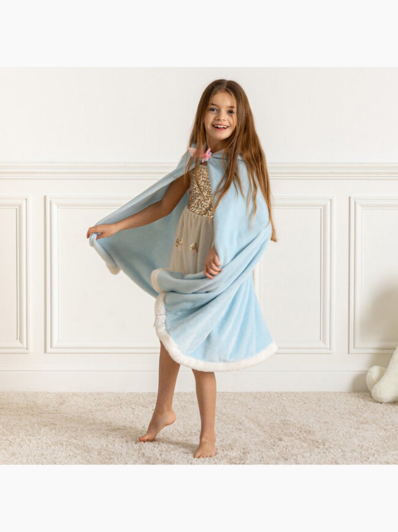 Plaid cape enfant à capuche Bleu clair - Kiabi