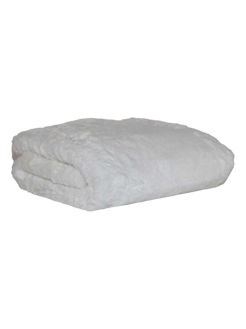 Plaid chaud imitation fourrure ultra douce Blanc - Kiabi