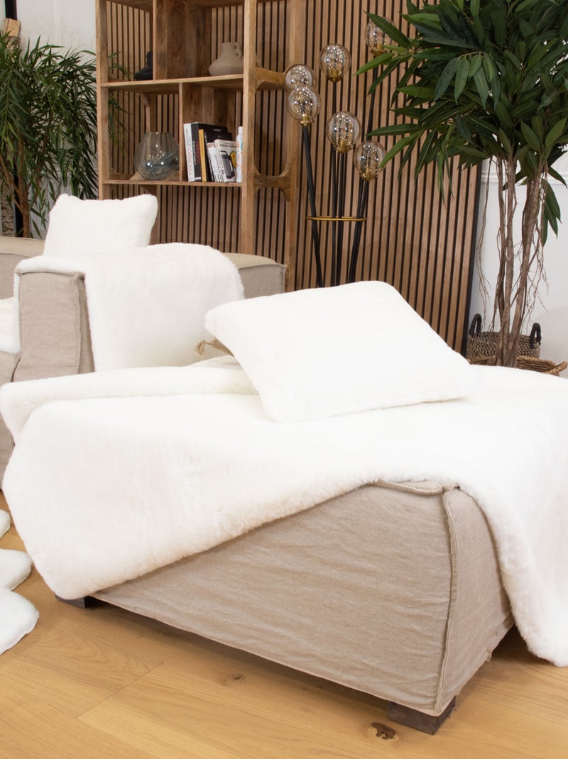 Plaid chaud imitation fourrure ultra douce Blanc - Kiabi