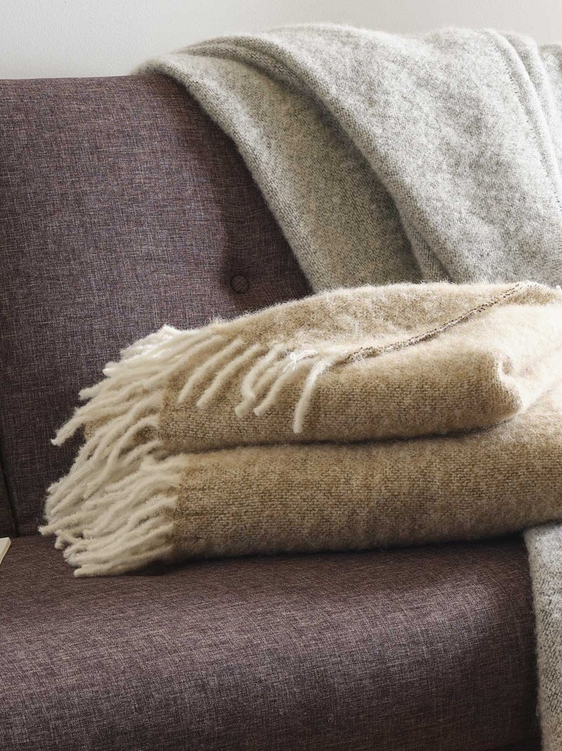 Plaid chic en alpage et mohair Beige - Kiabi